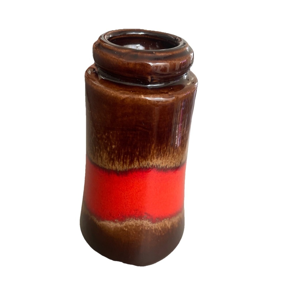 Vintage Scheurich Keramik West Germany Vase #209-18 1955Brown/Orange‎